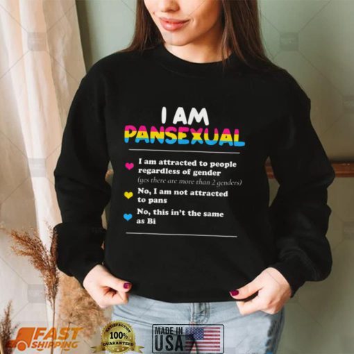 I Am Pansexual   LGBTQIA Pride Rainbow Hearts T Shirt