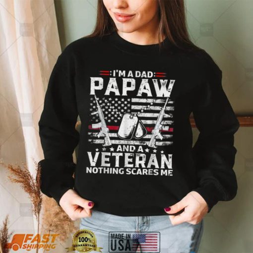 I’m A Dad Papaw And A Veteran US Flag Vintage Father’s Day T Shirt