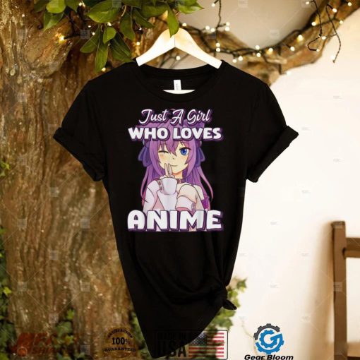 Just A Girl Who Loves Anime Peace Symbol V Fingers Fun Funny T Shirt