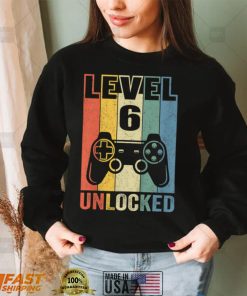Kids Level 6 Unlocked Shirt Funny Video Gamer 6th Birthday Gift T Shirt
