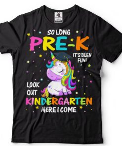 Kids So Long Pre K Kindergarten Here I Come Unicorn Graduation T Shirt