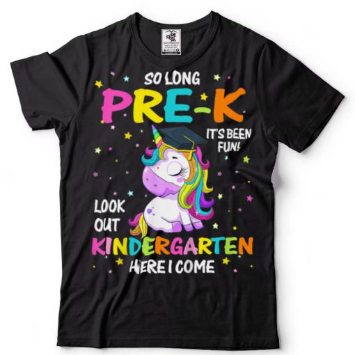 Kids So Long Pre K Kindergarten Here I Come Unicorn Graduation T Shirt