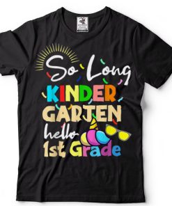 Kids Unicorn So Long Kindergarten Hello 1st Grade back T Shirt