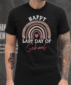 Leopard Rainbow Last Day Of School Teacher Student T Shirt