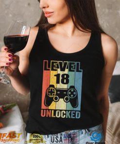Level 18 Unlocked Tshirt 18th Video Gamer Birthday Boy Gift T Shirt