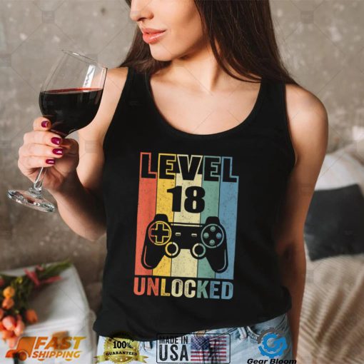 Level 18 Unlocked Tshirt 18th Video Gamer Birthday Boy Gift T Shirt