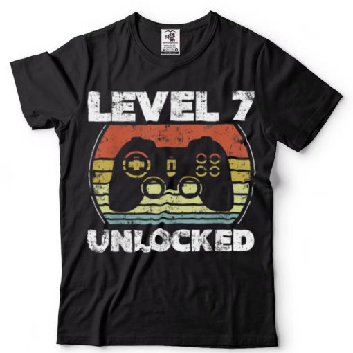 Level 7 Unlocked Funny Video Gamer 7th Birthday T Shirt
