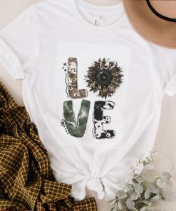 Love Military Sunflower Father's Day Gift T Shirt