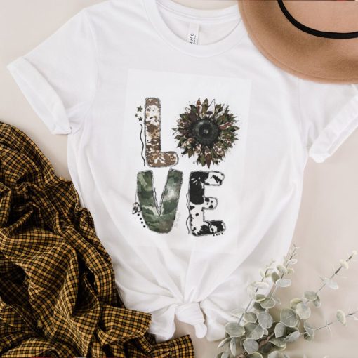 Love Military Sunflower  Father’s Day Gift T Shirt