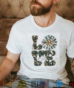 Love Military Sunflower Veteran T Shirt