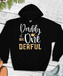 Mens Daddy of Mr Onederful 1st Birthday First One Derful T Shirt