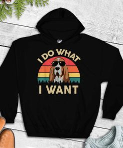 Mens Funny Basset Hound Gifts I Do What I Want for Men Women Kids T Shirt