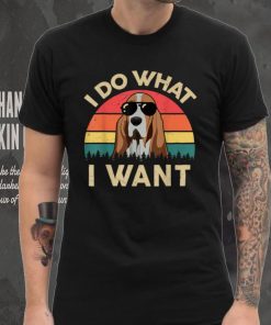 Mens Funny Basset Hound Gifts I Do What I Want for Men Women Kids T Shirt
