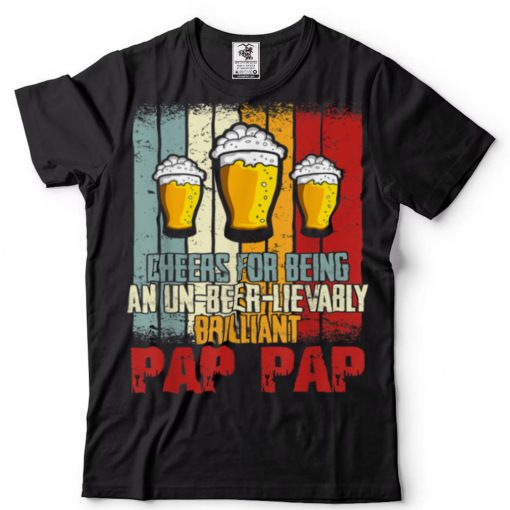 Mens Funny Drink Cheers For Being Un Beer Lievably Pap Pap T Shirt (1)