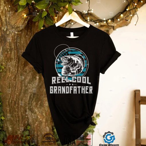 Mens Gift For Fathers Day Tee   Reel Cool Grandfather Fishing T Shirt