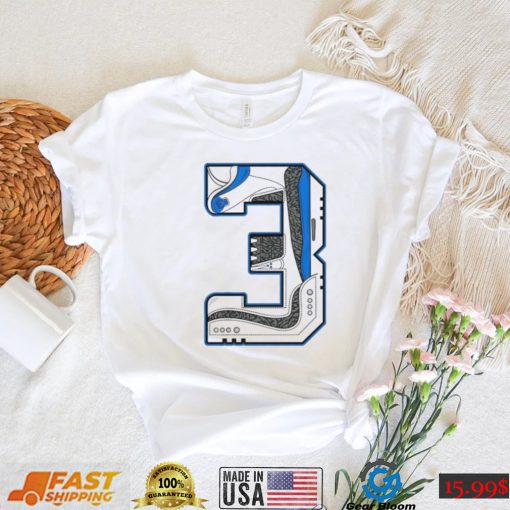 Number No.3 To Match Air Jordan 3 Racer Blue Unisex Shirt