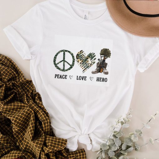 Peace Love Hero Military Dad Shirt