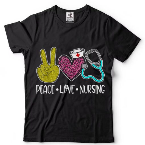 Peace Love Nursing Stethoscope Cute Nurse T Shirt