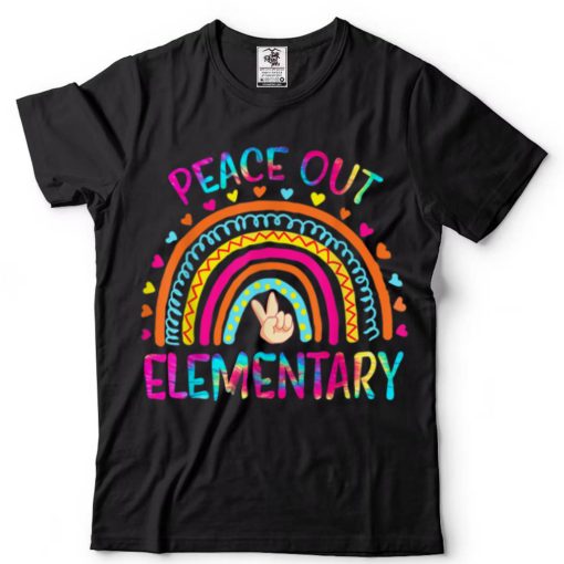 Peace Out Elementary Rainbow Last Day Of School Tie Dye T Shirt