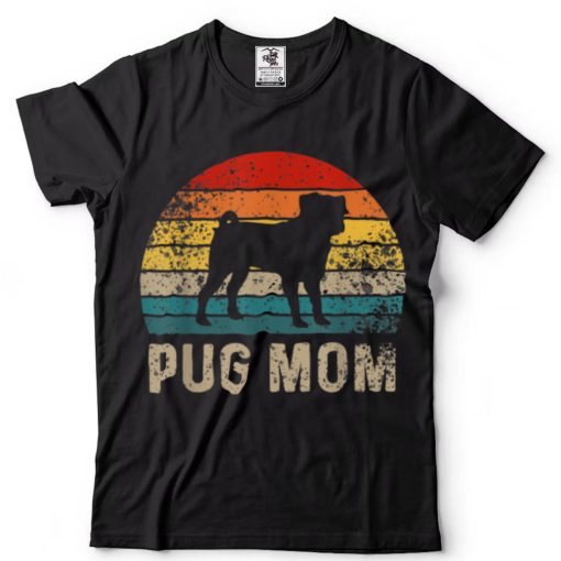 Pug Mama Colorful Vintage Pug Lover Gifts Best Dog Mom Ever T Shirt