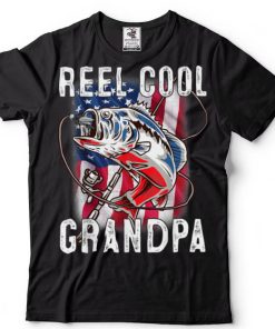 Reel Cool Grandpa Vintage Flag Fishing Father's Day T Shirt