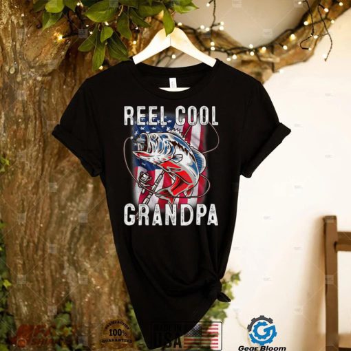Reel Cool Grandpa Vintage Flag Fishing Father’s Day T Shirt