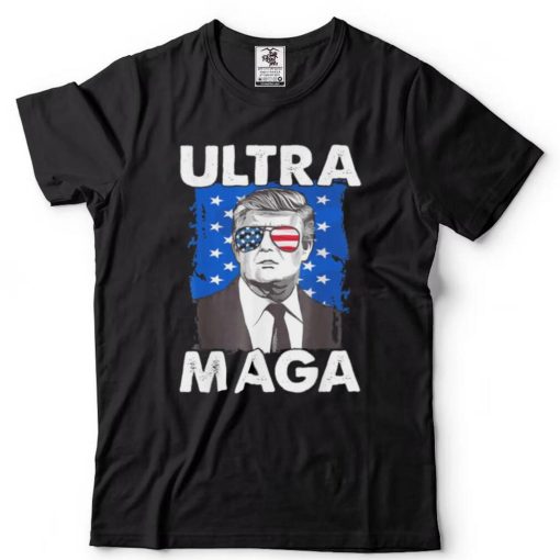 Retro grunge ultra maga Trump usa flag antI Biden patriotic shirt