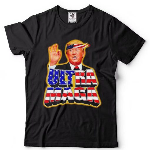 Ultra Maga Trump Background Flag America T Shirt