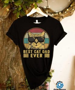 Vintage Best Cat Dad Ever Bump Fit Father’s Day T Shirt