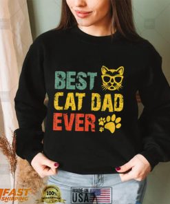 Vintage Retro Best Cat Dad Ever Father’s Day Gift T Shirt