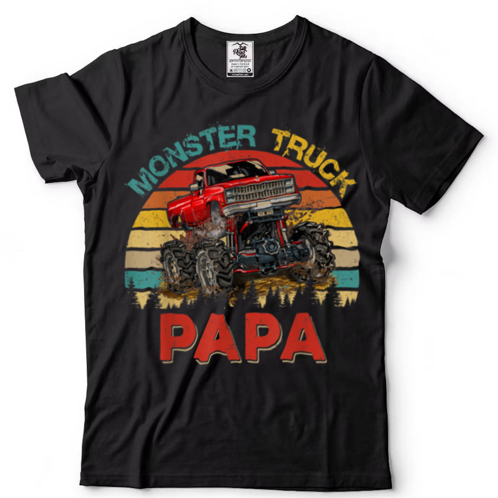 Vintage Retro Monster Truck Papa Driver Lover Father's Day T Shirt
