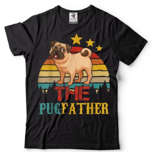 Vintage Retro The Pugfather Funny Pug Dog Lover Father’s Day T Shirt