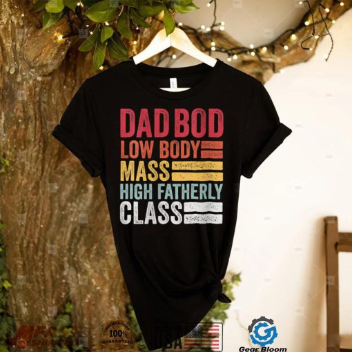 Womens Dad Bod   Low Body Mass High Fatherly Class Funny Father Day V Neck T Shirt