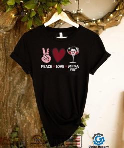 Womens Funny Peace Love and Mega Pint V Neck T Shirt