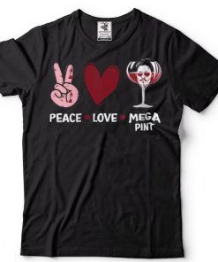 Womens Funny Peace Love and Mega Pint V Neck T Shirt