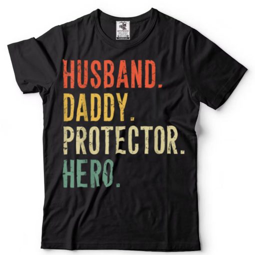 husband daddy protector hero fathers day usa flag Grandpa T Shirt