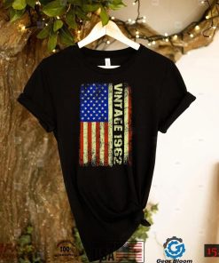 60 Year Old Gifts Vintage 1962 American Flag 60th Birthday T Shirt