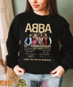 Abba 50th anniversary 1972 2022 thank you for the memories shirt