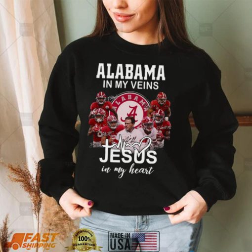 Alabama in my veins Jesus in my heart signatures shirt