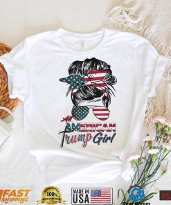 All American Trump girl American flag july 4th patriot republican shirt