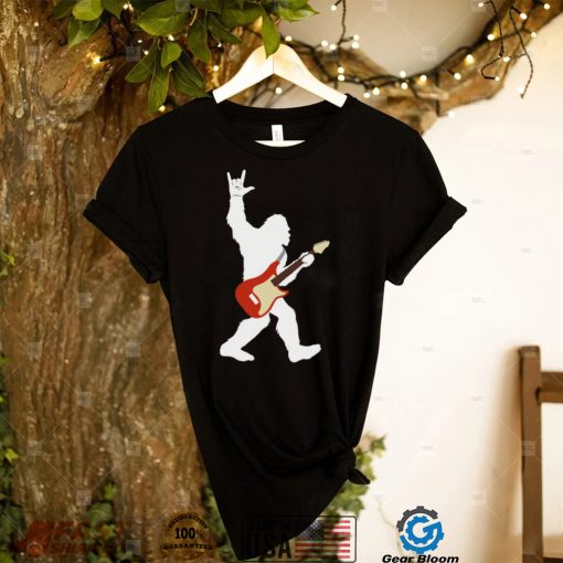 Bigfoot Rock and Roll Shirt for Sasquatch Believers Guitar T Shirt
