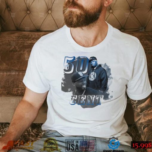 Blue Vintage Art 50 Cent Rapper Unisex T Shirt