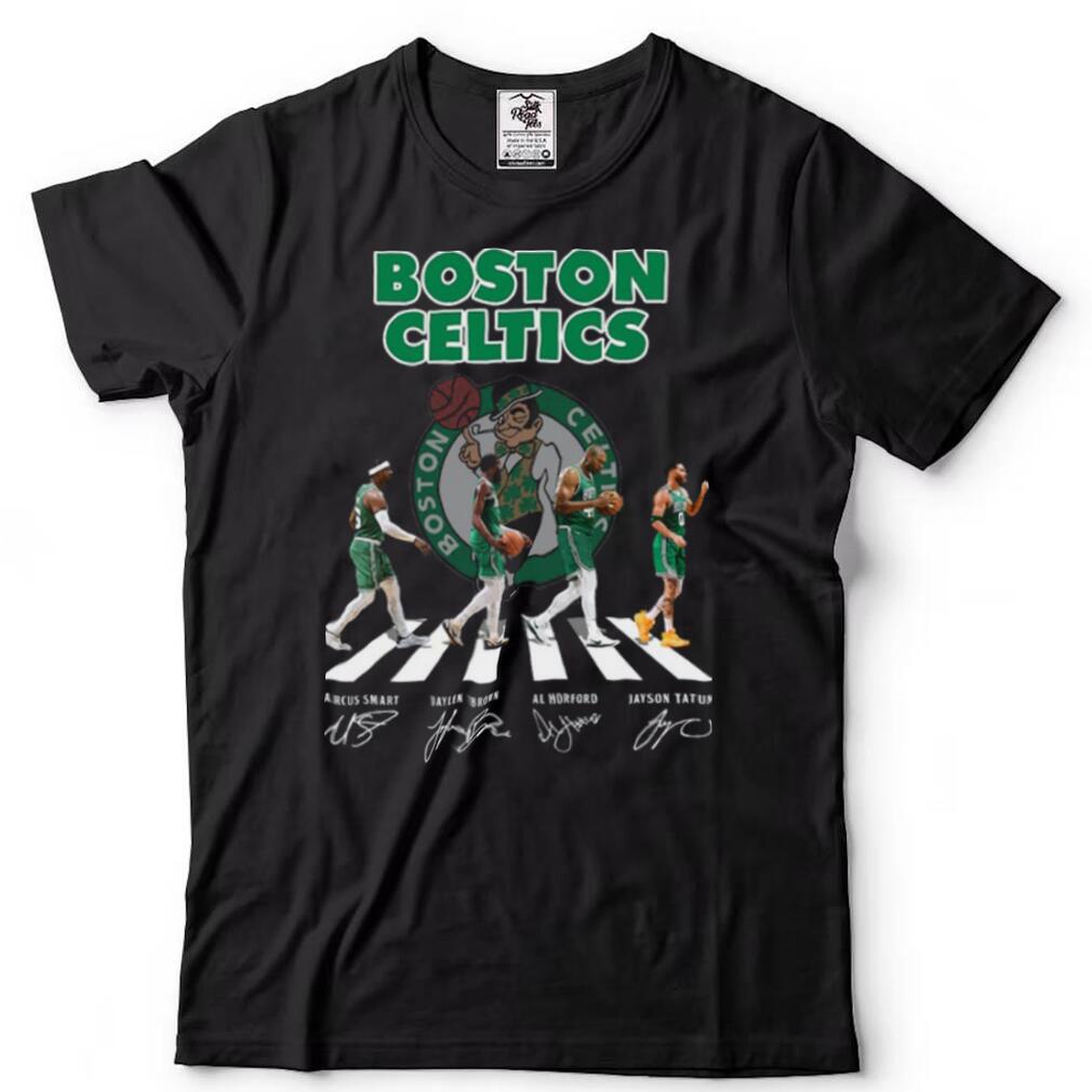 Boston Celtics Walking Abbey Road signatures shirt - Gearbloom