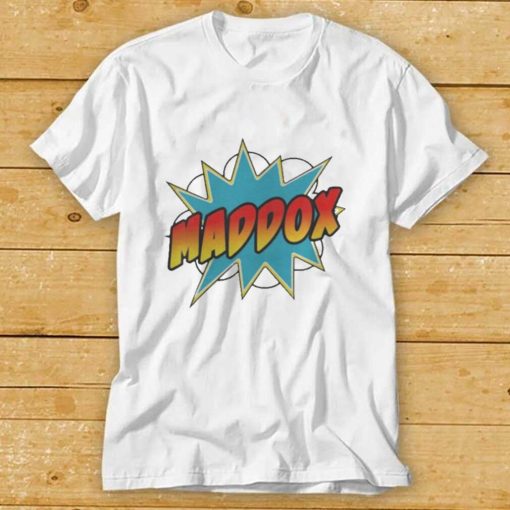 Boys Maddox Name Comic Book Superhero Shirts