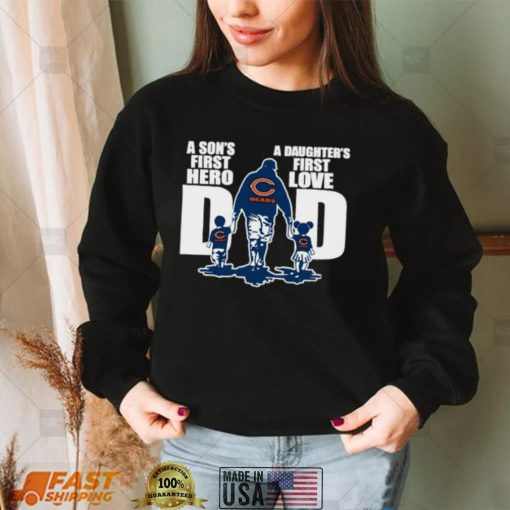 Dad Chicago Bears A Son’s First Hero A Daughter’s First Love Father day shirt