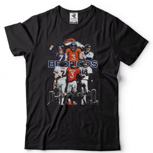 Denver broncos john elway russell wilson and peyton manning signatures shirts