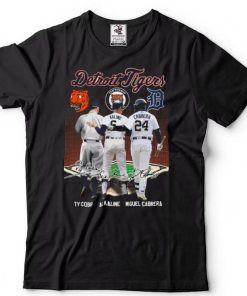 Detroit Tigers Ty Cobb Al Kaline Miguel Cabrera signatures shirt