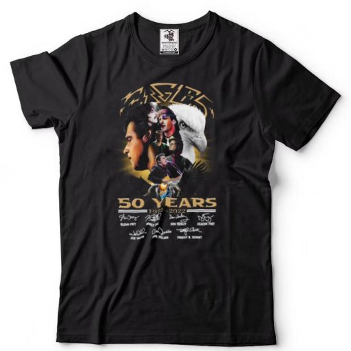 Eagles band 50th anniversary signatures t shirt