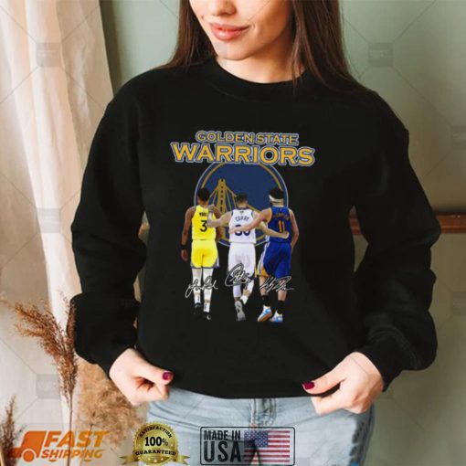 Golden State Warriors Poole Thompson Curry signatures shirt