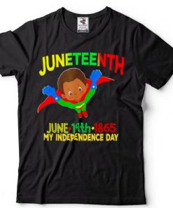 Happy Juneteenth Is My Independence Day Super Hero Black Boy T Shirt